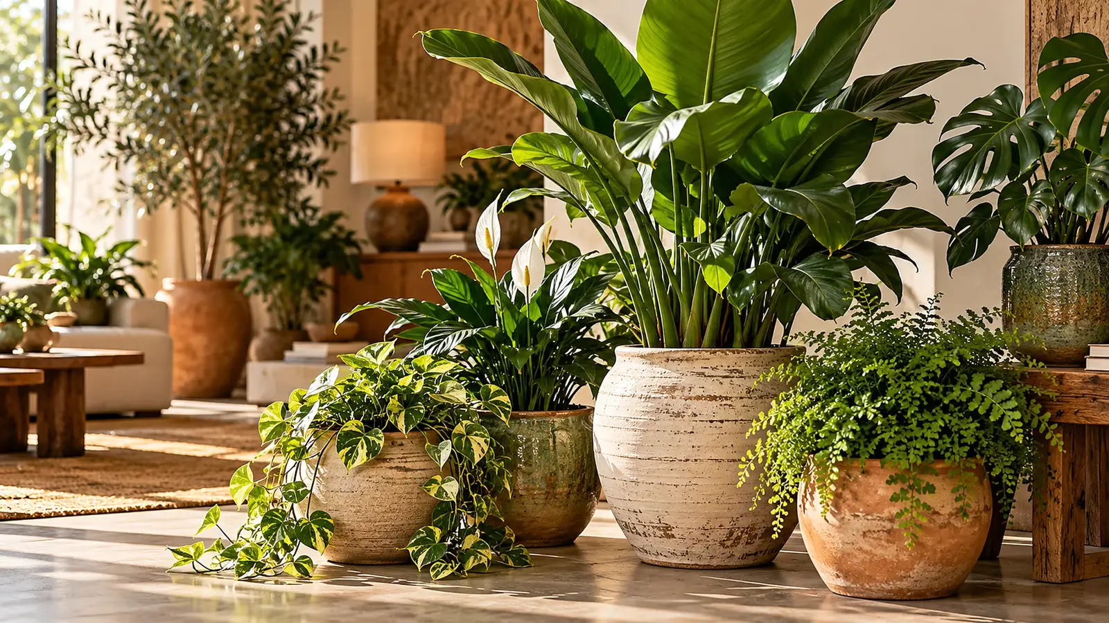Composição de plantas em vasos